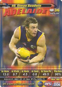 2006 Team Zone AFL Team - How to Play Promos #40 Simon Goodwin Front